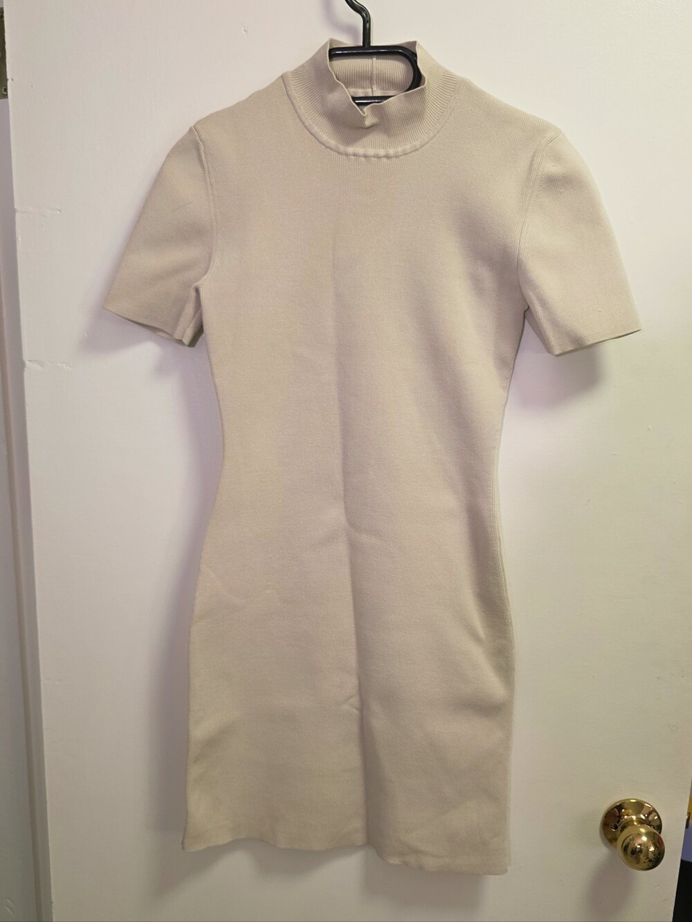 S - Babaton Short Sleeve Ribbed Mock dress Mini